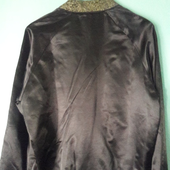 Forever 21 Men Black/Gold Trim Jacket Size S - Picture 2 of 4
